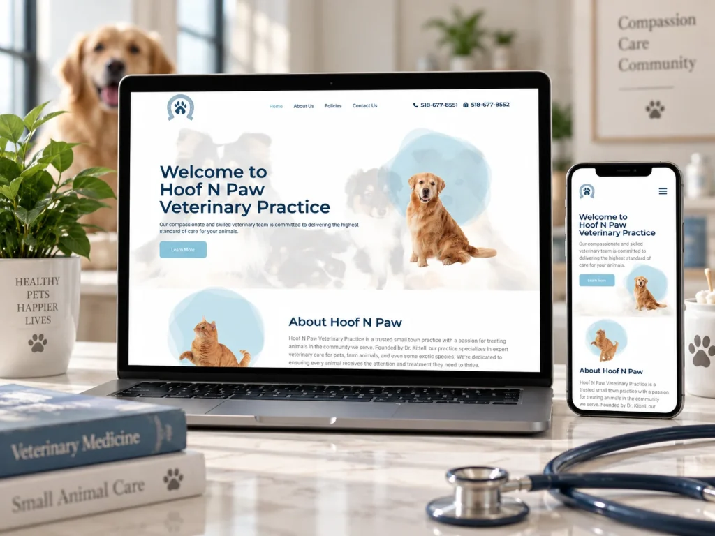 Hoof N Paw Veterinary Practice Mockup