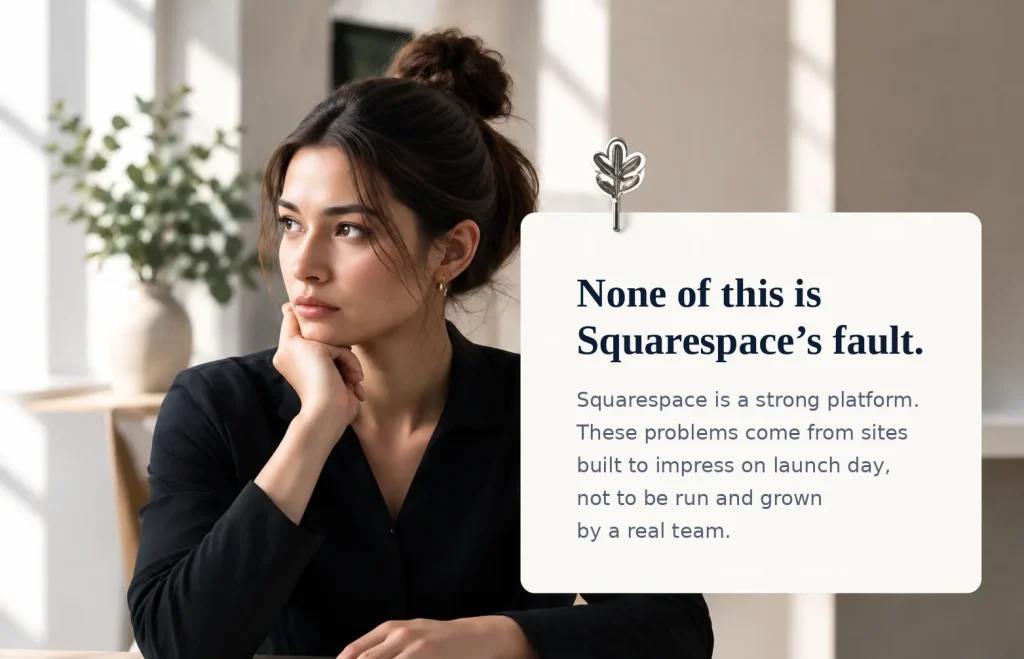 Most businesses don't come to us because of Squarespace